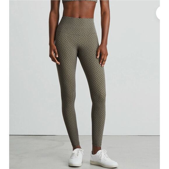 Everlane Pants - Everlane Polka Dot Perform Ankle Leggings Taupe Grey